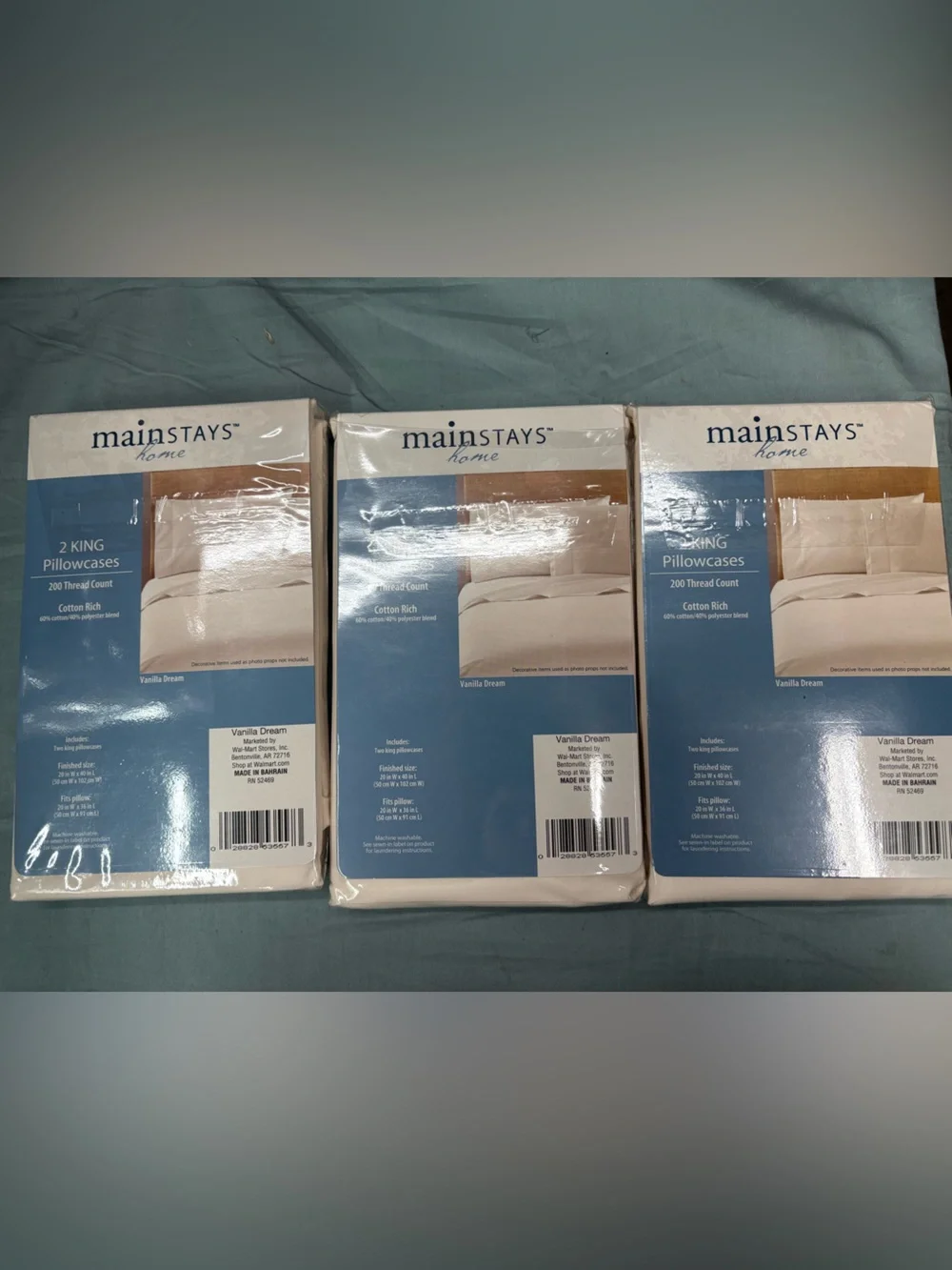 Mainstays King Pillowcases Set - cream (3 Pack)